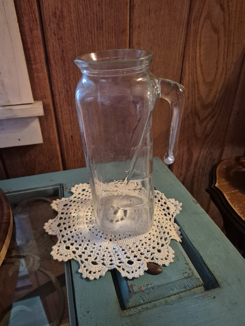 ❤️🔥 Vintage Tall Heavy Glass Juice Jug